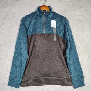 Sonoma Supersoft Sweater Men Small Blue Gray Fleece Pullover Classic Preppy NWT - Picture 1 of 11
