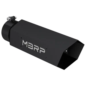 MBRP T5164BLK Stainless Black Coated Hex Round 4 inch Universal Fit Exhaust Tip - Picture 1 of 2