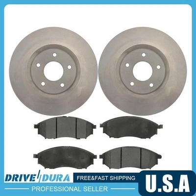 Front Disc Rotors + Ceramic Brake Pads Kit for Renault Koleos - Image 1 of 4