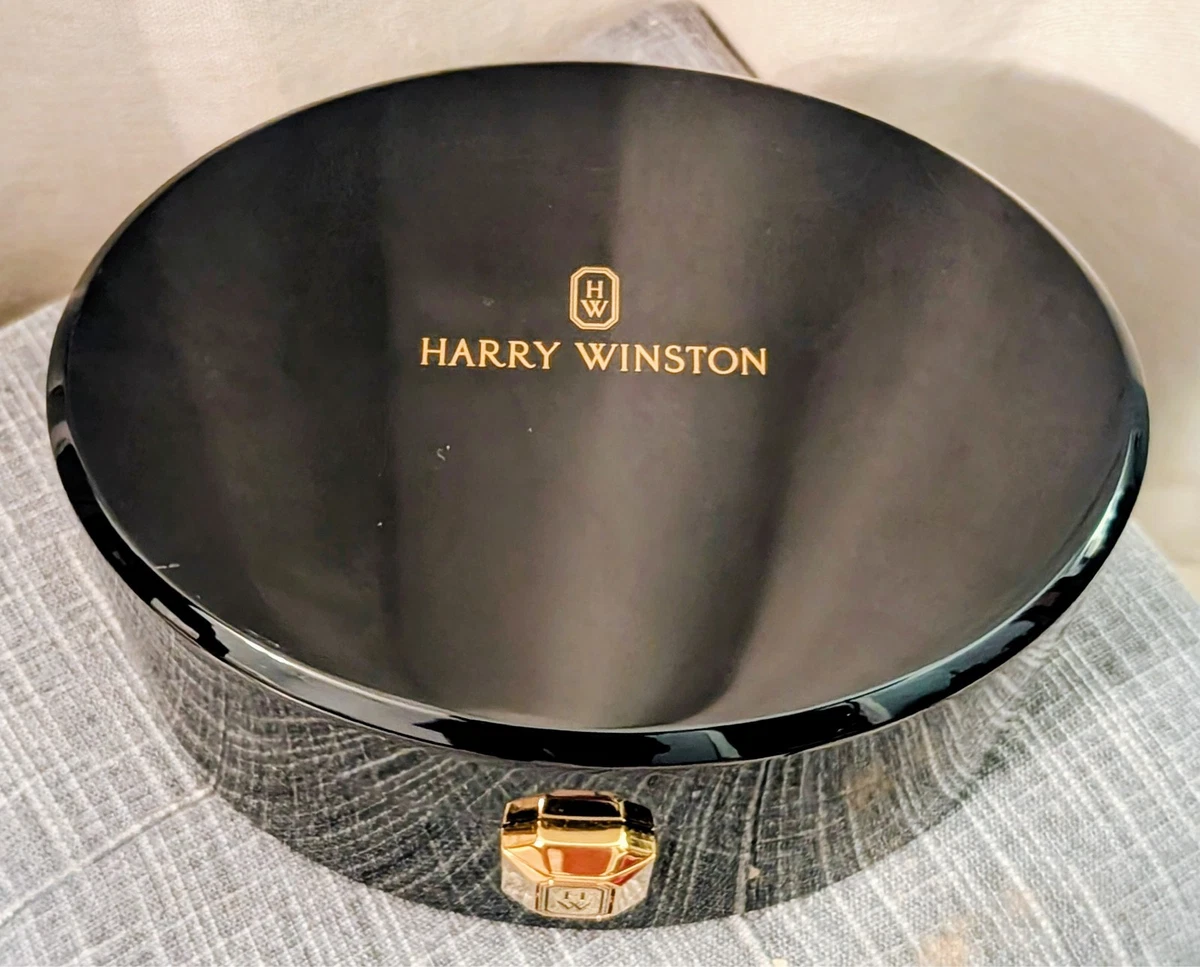 HARRY WINSTON 2 レザー ギフトボックス 黒 Harry Winston Genuine Double Ring case Jewelry Gift Set Paper bag