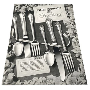 Oneida Sterling Engagement and Melbourne • 2 Page Catalog Ad From 1954 - Picture 1 of 2