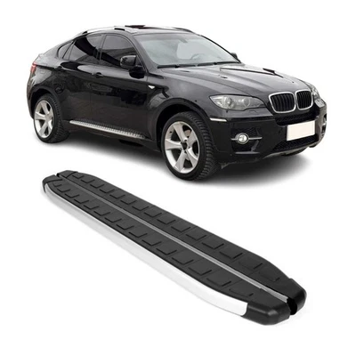 Alu Side Step Nerf Bars Running Board for BMW X5 E70 2007-2013 Black Silver 2Pcs - Изображение 1 из 4