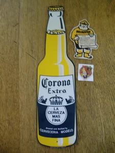 CORONA BEER BOTTLE 20" METAL EMBOSSED PLUS STICKER - Picture 1 of 3