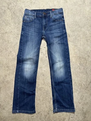 Vaqueros Wrangler para niños talla 10 tiro medio cintura ajustable denim lavado oscuro ropa occidental Foto 1 de 4