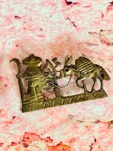 Broche prendedor vintage de burro mexicano de plata de ley - Imagen 1 de 2