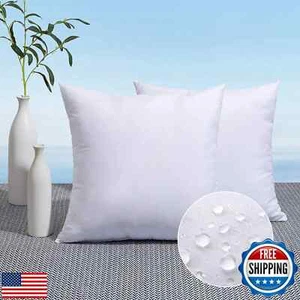 MIULEE Pack of 2 16x16 Outdoor Pillow Inserts, Outdoor Throw Pillows Water-Re - Picture 1 of 4
