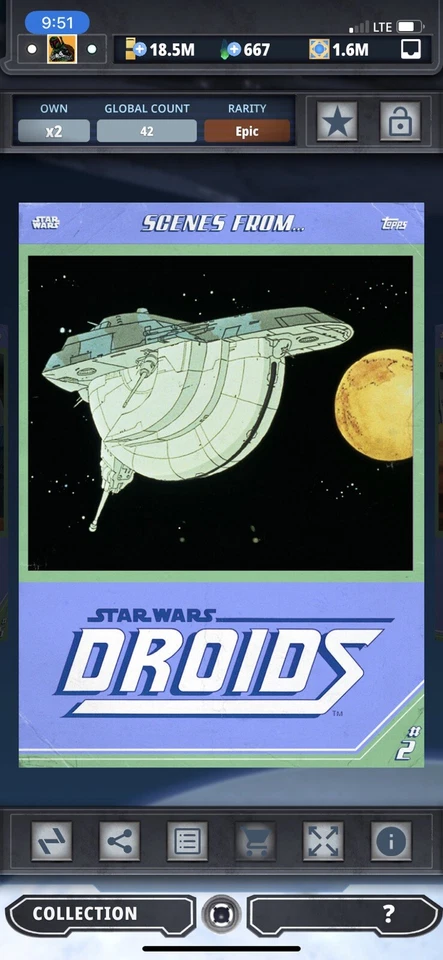 Topps Star Wars Digital Card Trader Blue Scenes From Droids #2 Insert - Image 1 of 1