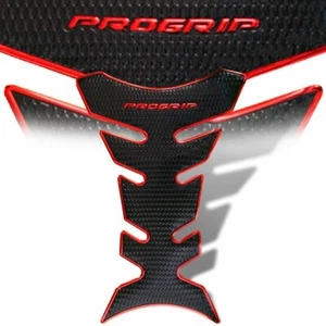 Progrip Carbon Fibre Design Tank pad Suzuki Honda Kawasaki Yamaha Red trim - Picture 1 of 1