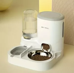 Comedero para gatos con dispensador de agua y comedero automático en acero Inox. - Imagen 1 de 2