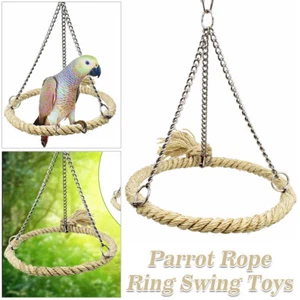 2X Rope Ring Swing Toys Budgie Cockatiel Hanging Cage Hammock Perch Bird Toy - Picture 1 of 10