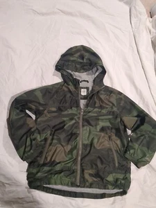 Gap Kids Boys Youth Windbreaker Green Camo Camoflage Jacket Lined Hooded sz8 (M) - Picture 1 of 4