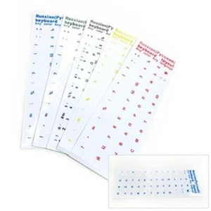 Multiple Color For Computer Keyboard Stickers Transparent Language Russian - Picture 1 of 13