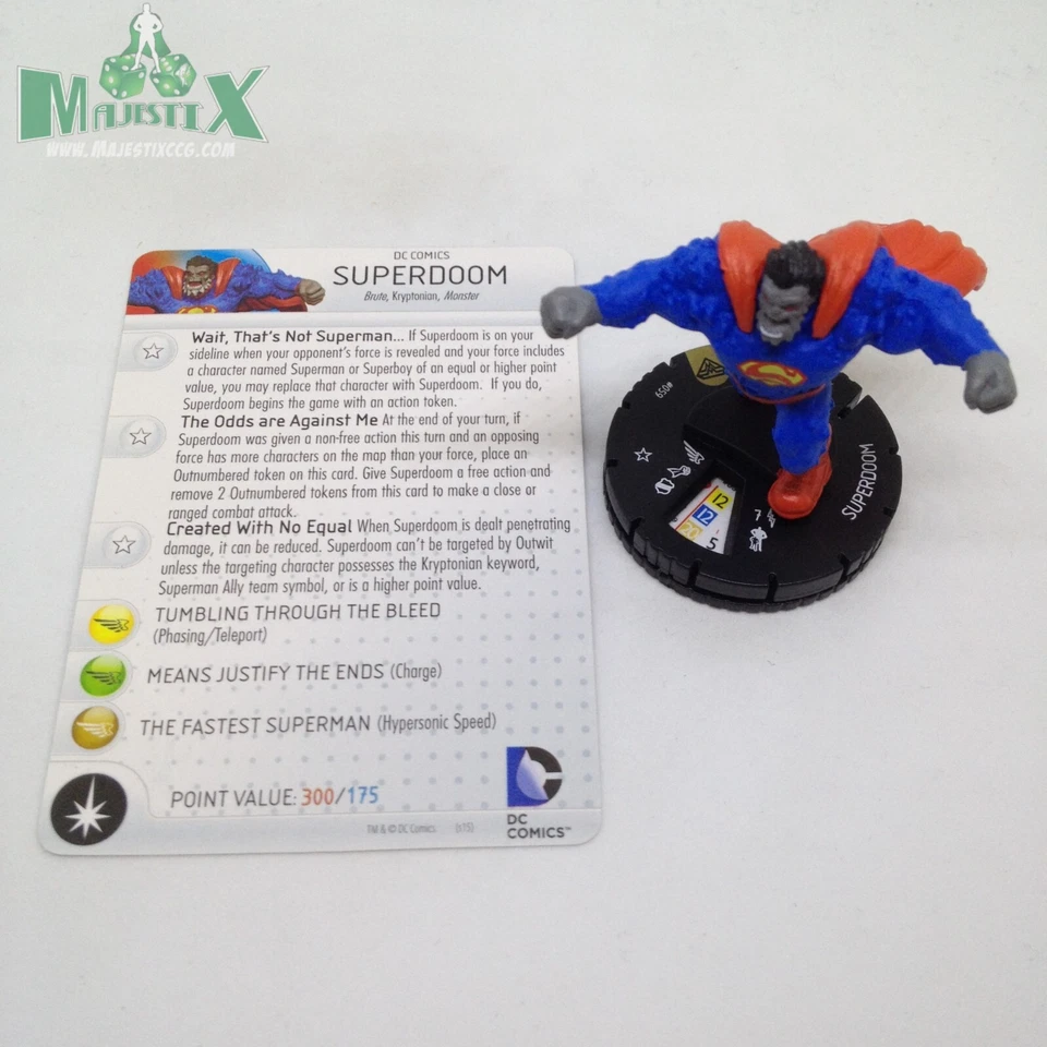 Heroclix Супермен / Чудо-женщина комплект Superdoom #059 супер редкая фигурка с картой! - Изображение 1 из 1