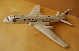 Ukrainian Soviet USSR tin metal desk model airplane Tu-104 Aeroflot Tupolev - Picture 1 of 10