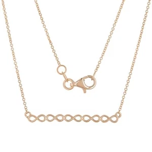 14k Rose Gold Infinity Bar Pendant Necklace 20" 2.5 grams - Picture 1 of 3