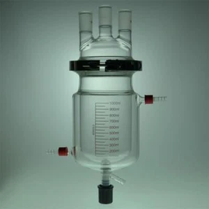 Kit de frasco de reacción chaqueta de laboratorio, cuatro cuellos con válvula de PTFE - Imagen 1 de 4