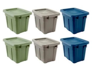 Small Spaces Colorful Storage Bins With Lids 6 Pack Stackable Small Plastic Cont - Picture 1 of 9