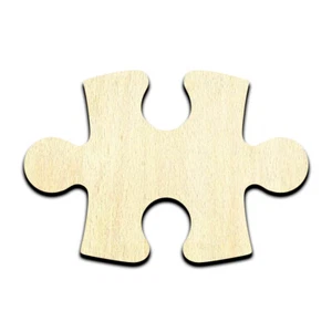 Puzzle Piece Laser Cut Out Unfinished Wood Shape Craft Supply - Picture 1 of 6