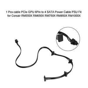 1 PC PCIe GPU 6 Pin to 4 SATA Câble d'alimentation PSU pour Corsair RM1000X - Afbeelding 1 van 11