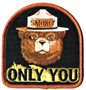 "HOT" OFFICIAL SMOKEY BEAR Patch Iron-on Embroidered ONLY YOU Boy Girl Gift -NEW - Picture 1 of 2