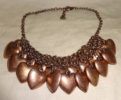 Joan Rivers 项链链接围兜铜金属悬垂 20 — 第 1/4 张图片