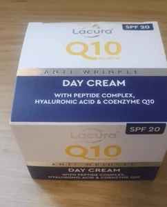 Aldi Lacura Q10 Renew Moisturising Face Day Cream 50ml Anti Wrinkle SPF 20 - Picture 1 of 2