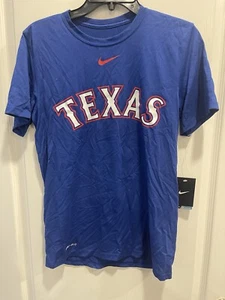 Texas Rangers Nike Dri-Fit T Shirt Small Blue Athletic Cut NWT - Picture 1 of 7