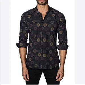 Jared Lang firework dress shirt fit cut size M 100% cotton - Picture 1 of 8