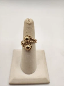 Gold Plated Ring Wrap With 2 Gold Plated Pearl's Size 6.5 - Picture 1 of 4