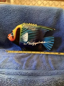 Peces tropicales vintage, de Filipinas, 10 pulgadas de largo, colgador de pared.  - Imagen 1 de 5