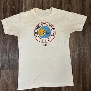 Vintage 50s 60s Winnebago Boy Scout Reservation B.S.A. White T-Shirt - Picture 1 of 15