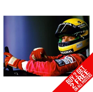 AYRTON SENNA POSTER HELMET F1 CAR ART PRINT A4 A3 SIZE - BUY 2 GET ANY 2 FREE - Picture 1 of 1