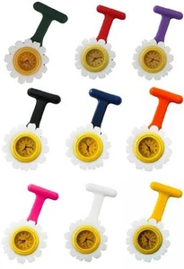 Nuovo Orologio Fob Margherita Floreale Funky Silicone Infermiera Medico Paramedico Tunica - Foto 1 di 10