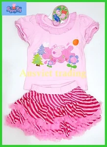 BNWT Peppa Pig girls cotton top t-shirt tshirt skirt 2pc oufit set New release - Picture 1 of 1