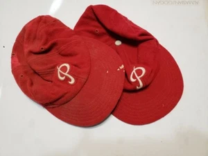 Vintage Philadelphia Phillies Pair of Hats Caps from the 40s dark elastic YOUTH - Picture 1 of 4