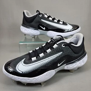 Nike Alpha Huarache Elite 4 Baseball Cleats Metal Mens Size 9 Black DJ6521-011 - Picture 1 of 15
