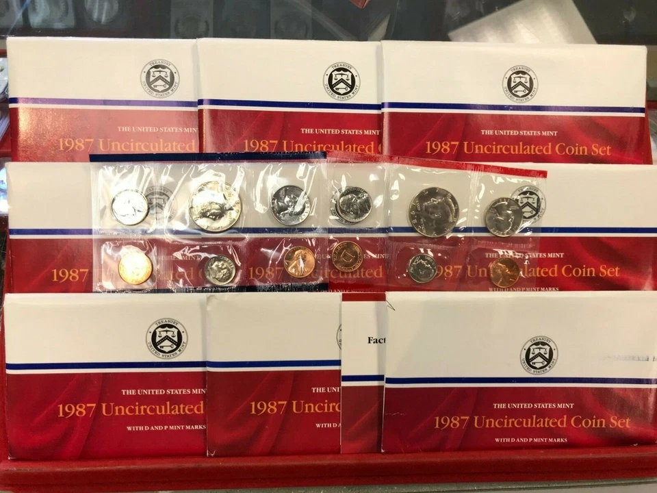 9 Set Lot of 1987 P-D Mint Uncirculated Sets ORIGINAL - Image 1 of 1