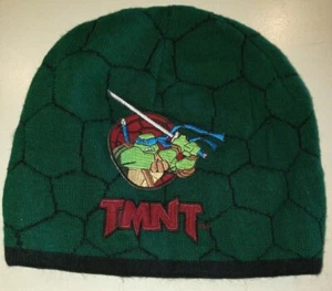 boys one size fits most GREEN NINJA TURTLES BEANIE STYLE WINTER HAT blue mask - Picture 1 of 2
