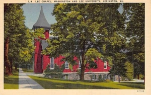 Postal VA: Lee Chapel, Washington & Lee University, Lexington, Virginia, lino - Imagen 1 de 2