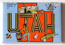 Greetings from Utah FRIDGE MAGNET travel souvenir "cartoon style"