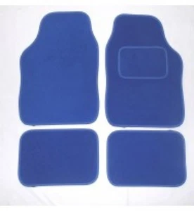 UNIVERSAL 4 STÜCK AUTO BODENMATTEN VORNE + HINTEN GUMMI HINTEN TEPPICH ALLE VOLLBLAU - Bild 1 von 1