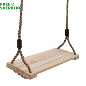 Wooden Tree Swing with Ropes Toddlers Kids Hanging Swing Outdoor Play