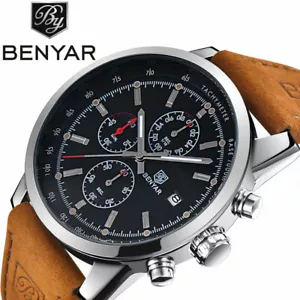 BENYAR Men's Watch Chronograph Japan Quartz Watches Male Waterproof Wristwatch - Picture 1 of 11