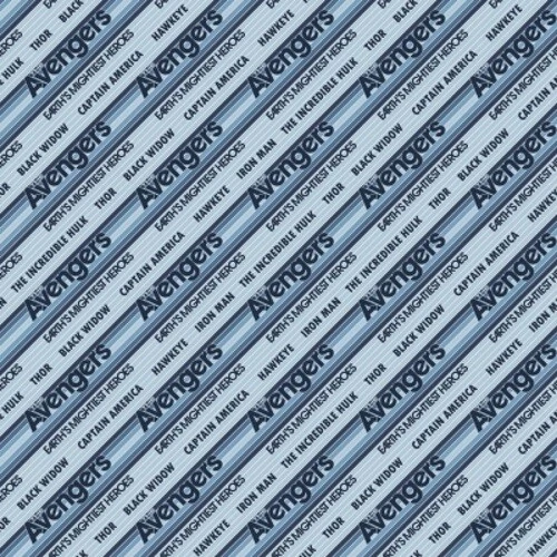 Telas Camelot Marvel Comics Avengers 13050105 2 rayas retro azul marino con nombres Foto 1 de 1