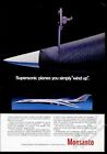 1969 SST supersonic plane cool future US design art Monsanto vintage print ad