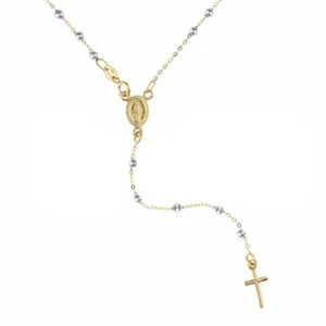 Rosary Yellow Gold And White 18 Carat With Spheres Lucid - Picture 1 of 2