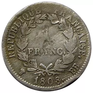 1 Franc NAPOLÉON Ier 1808 BB Strasbourg - Bild 1 von 2