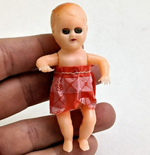 Vintage Miniature Baby Figure with Sleep Eyes Jointed Hong Kong ~ 3"