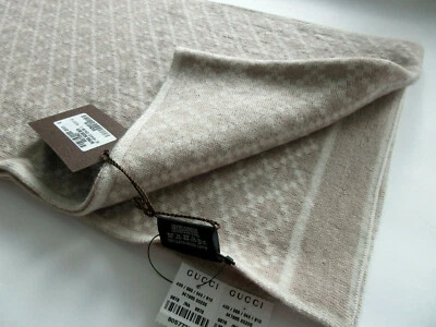 NUEVO SILENCIADOR BUFANDA REVERSIBLE DIAMANTE 100% LANA UNISEX GUCCI 347965 Foto 1 de 4
