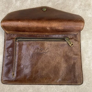 Patricia Nash Clutch Case purse Pouch Heritage Cognac Leather - Picture 1 of 7